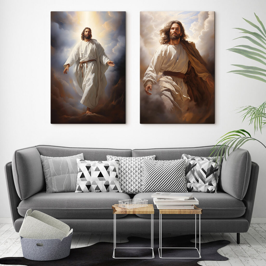 Jesus entre as nuvens num interior