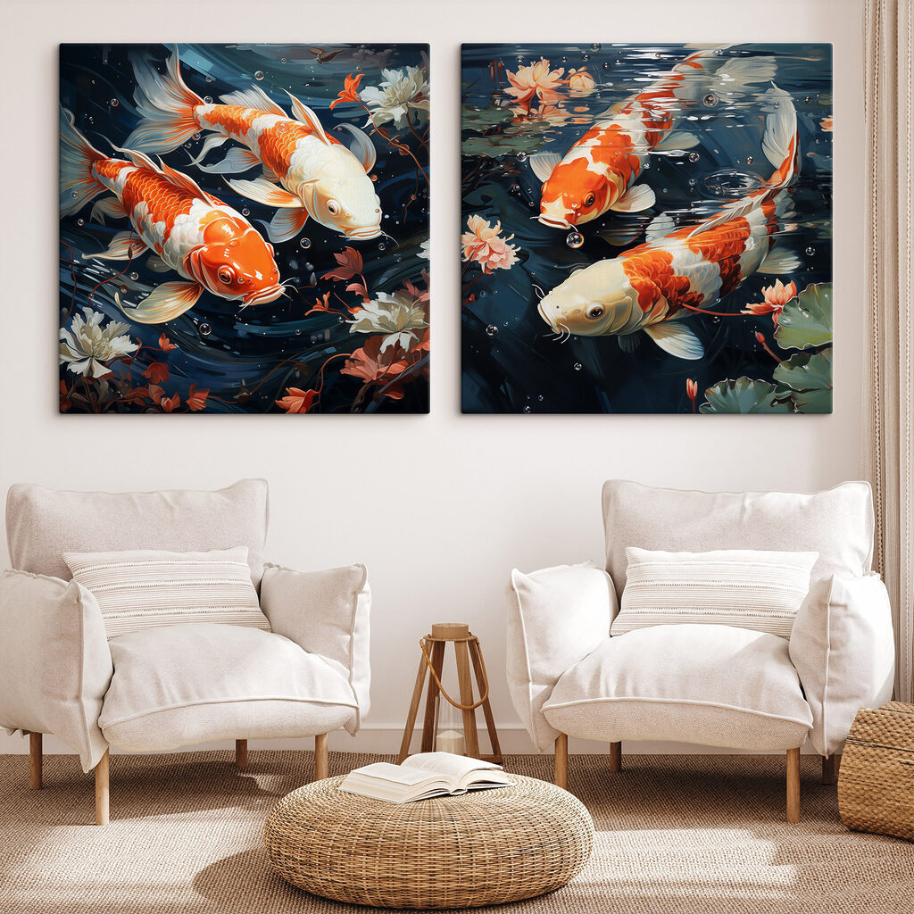 Peixes entre folhas — interior 1