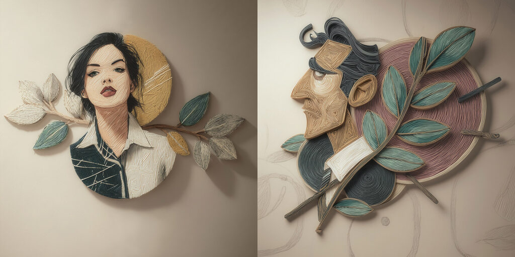 Retratos entre folhas — design completo