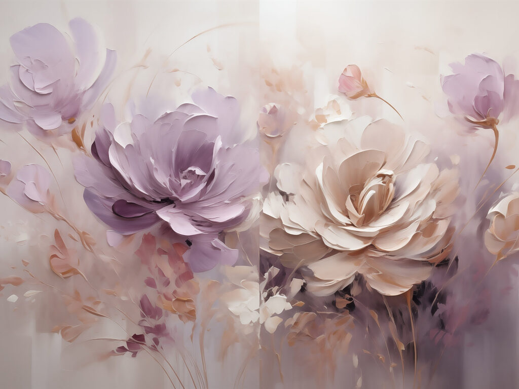 Floração em tons lilás — design completo