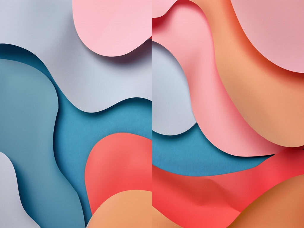 Ondas cor-de-rosa em azul — design completo