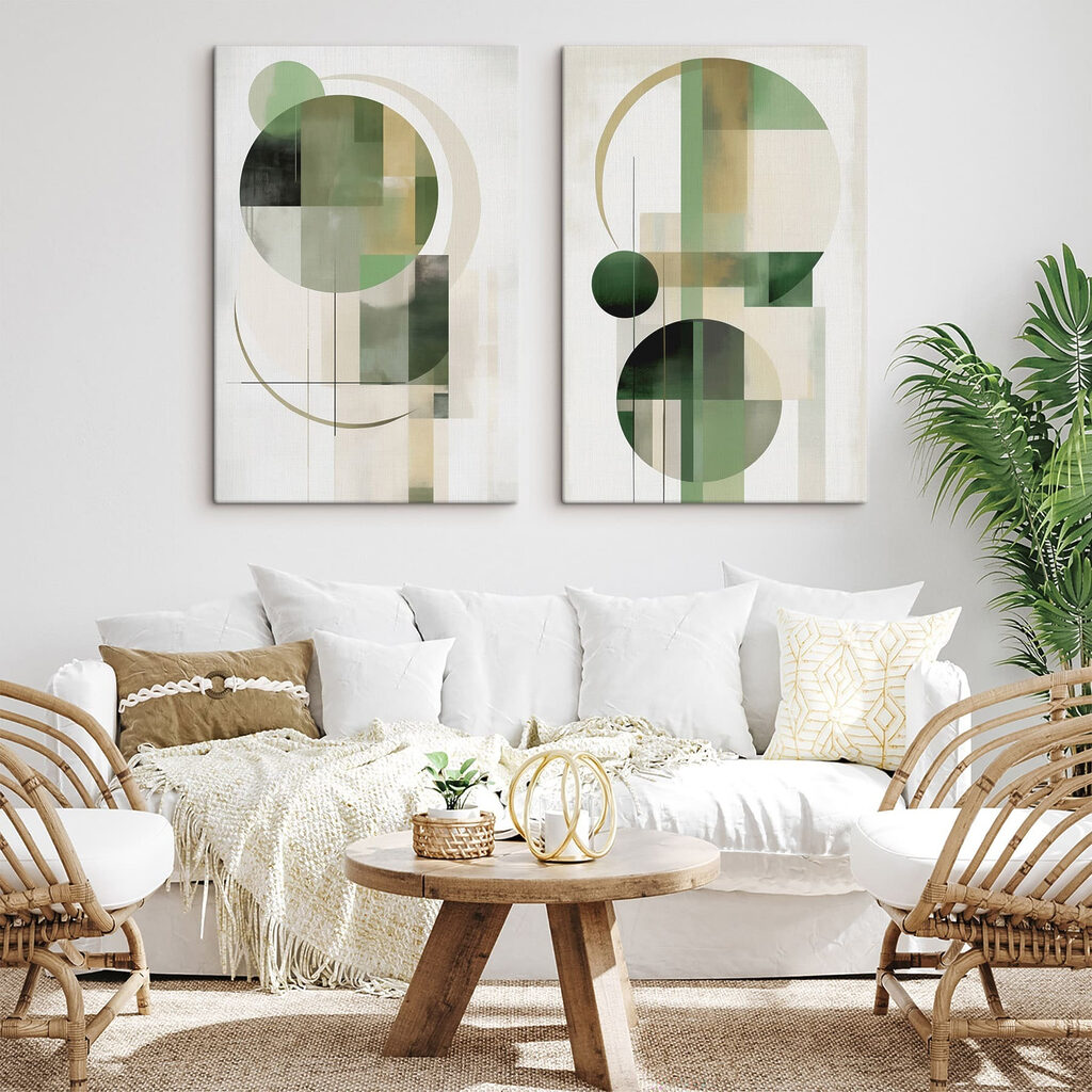 Círculos verdes e linhas — interior 1