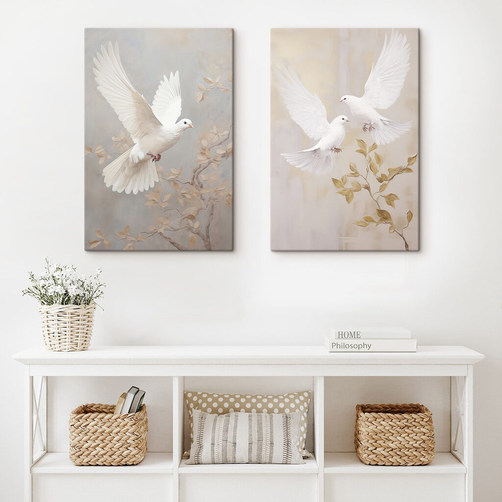 Duas aves brancas — interior 1
