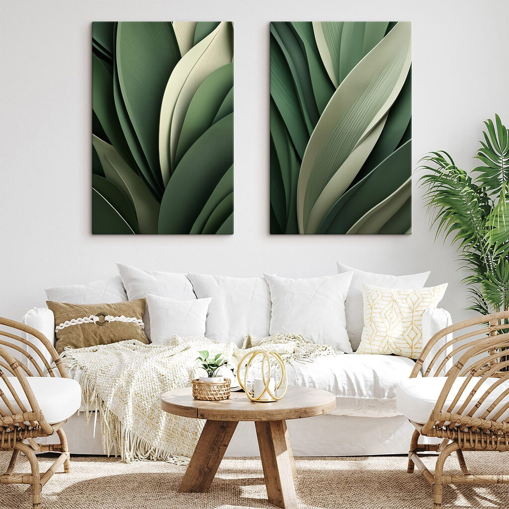 Folha verde-escura em camadas — interior 1