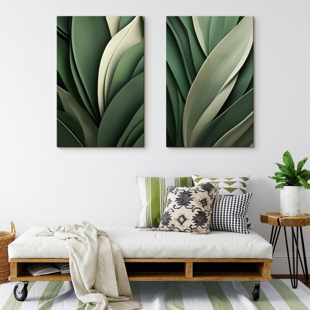 Folha verde-escura em camadas — interior 2