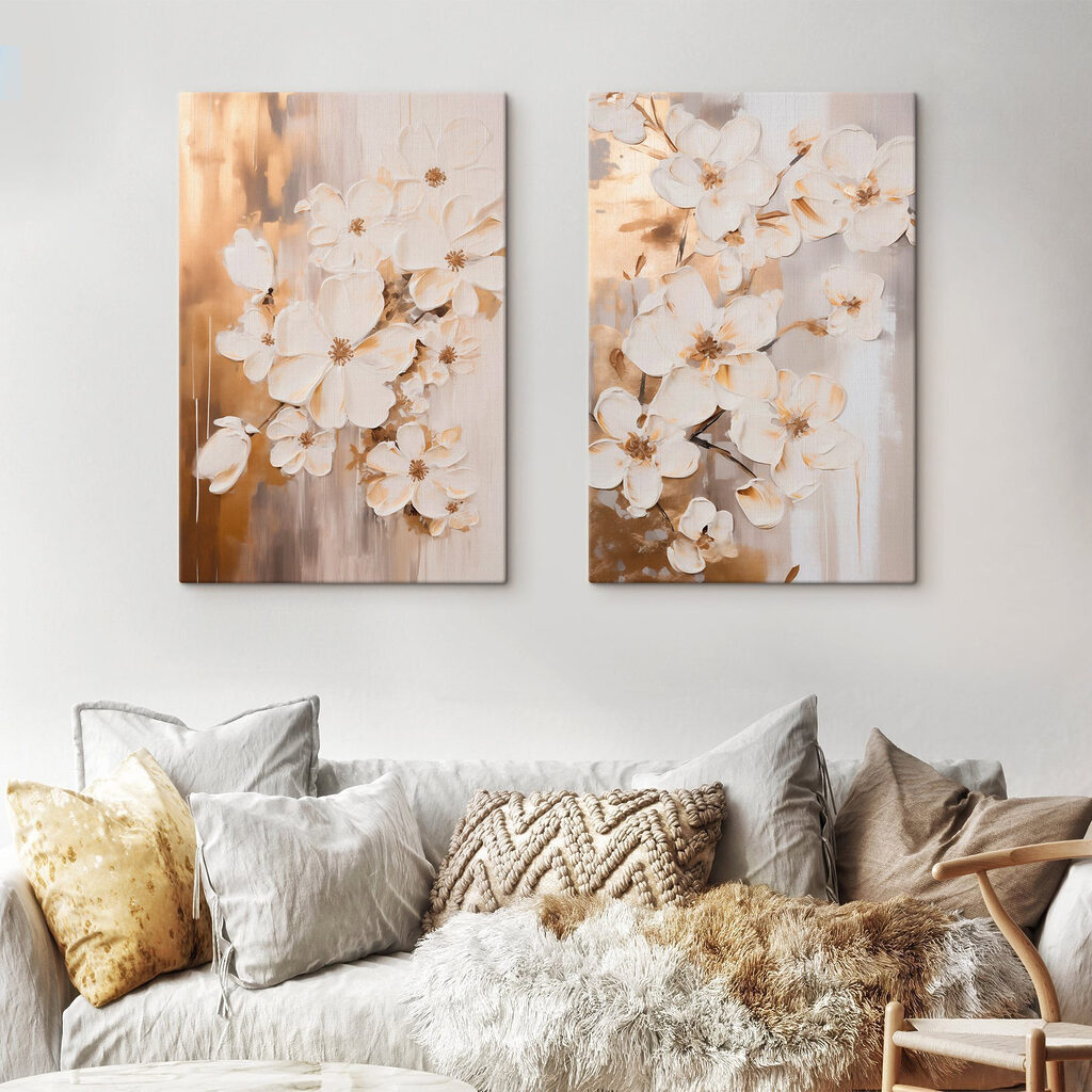 Flores brancas, ramos finos — interior 2