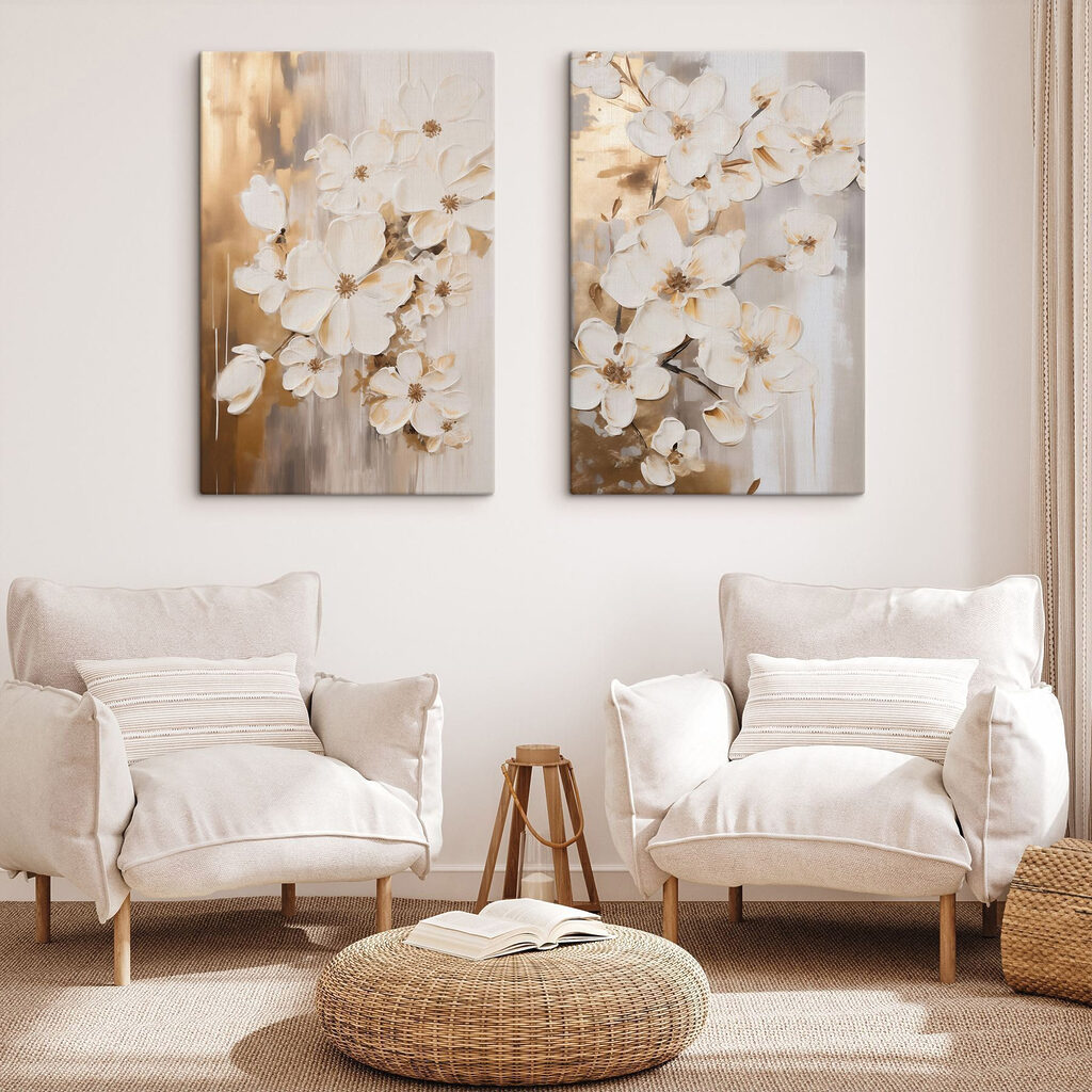 Flores brancas, ramos finos — interior 1