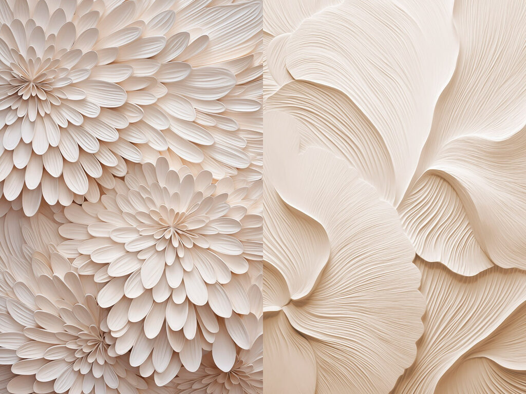 Colagem de flores brancas — design completo