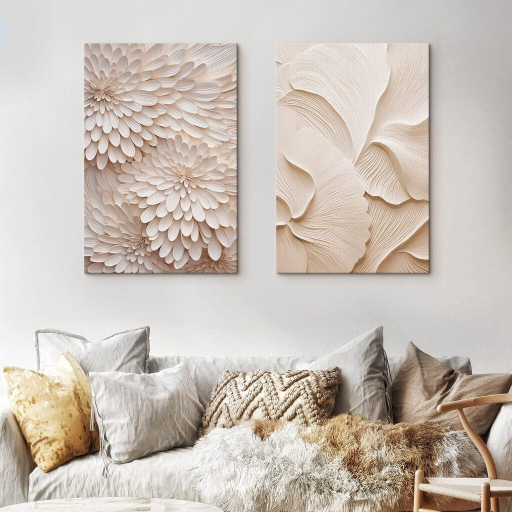 Colagem de flores brancas — interior 1