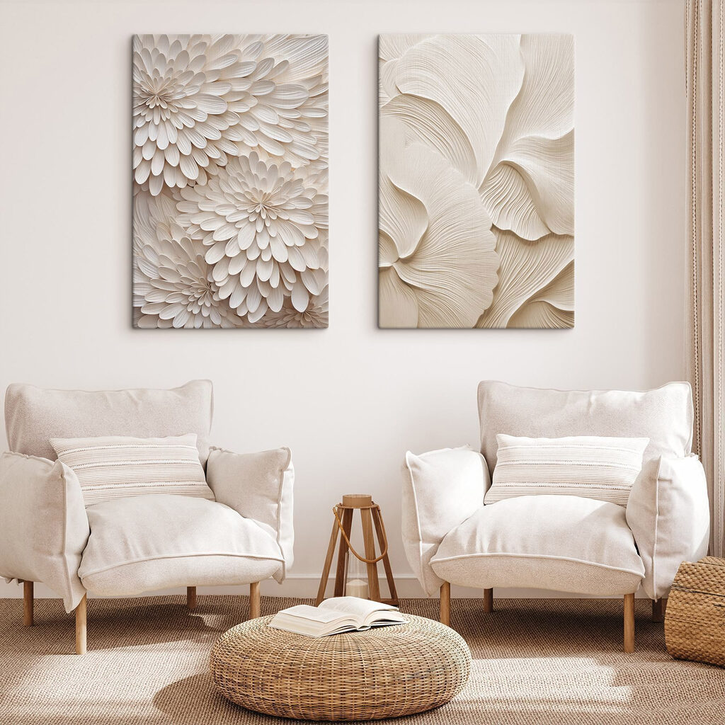 Colagem de flores brancas — interior 2