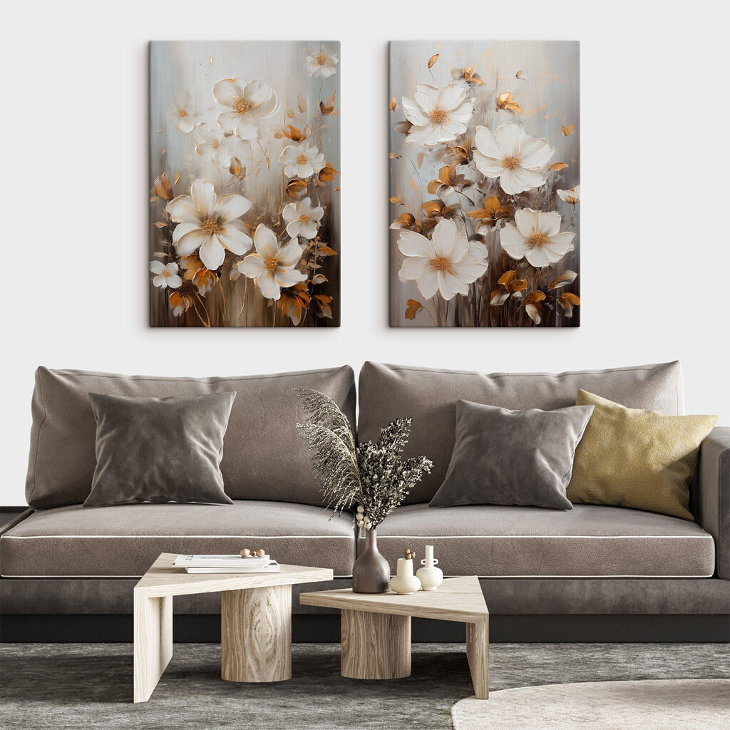 Flores sobre traços escuros — interior 2