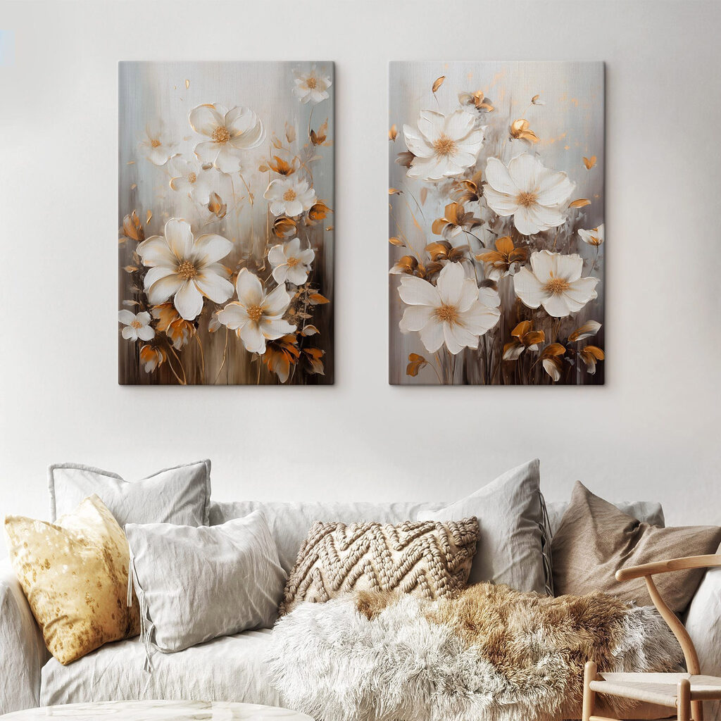 Flores sobre traços escuros — interior 1