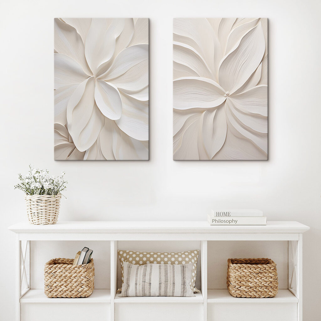 Flores em dobras brancas — interior 2