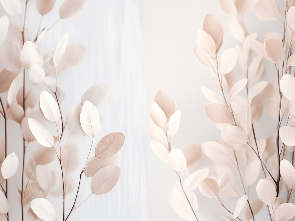 Folhas em ramos pêssego — design completo