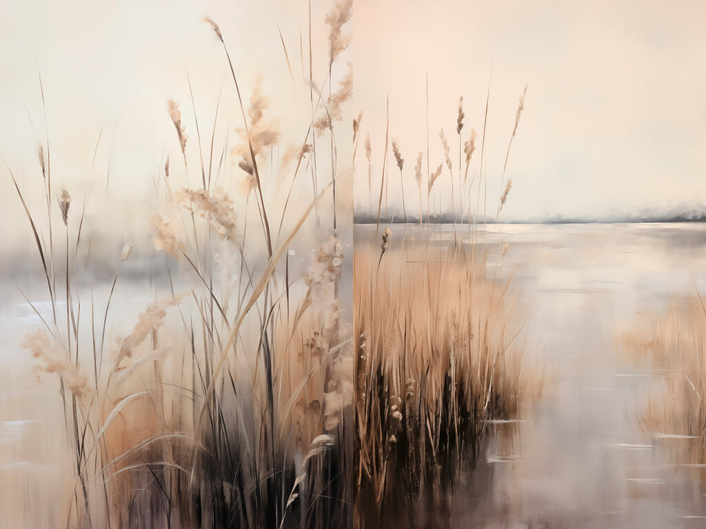 Juncos junto ao lago — design completo