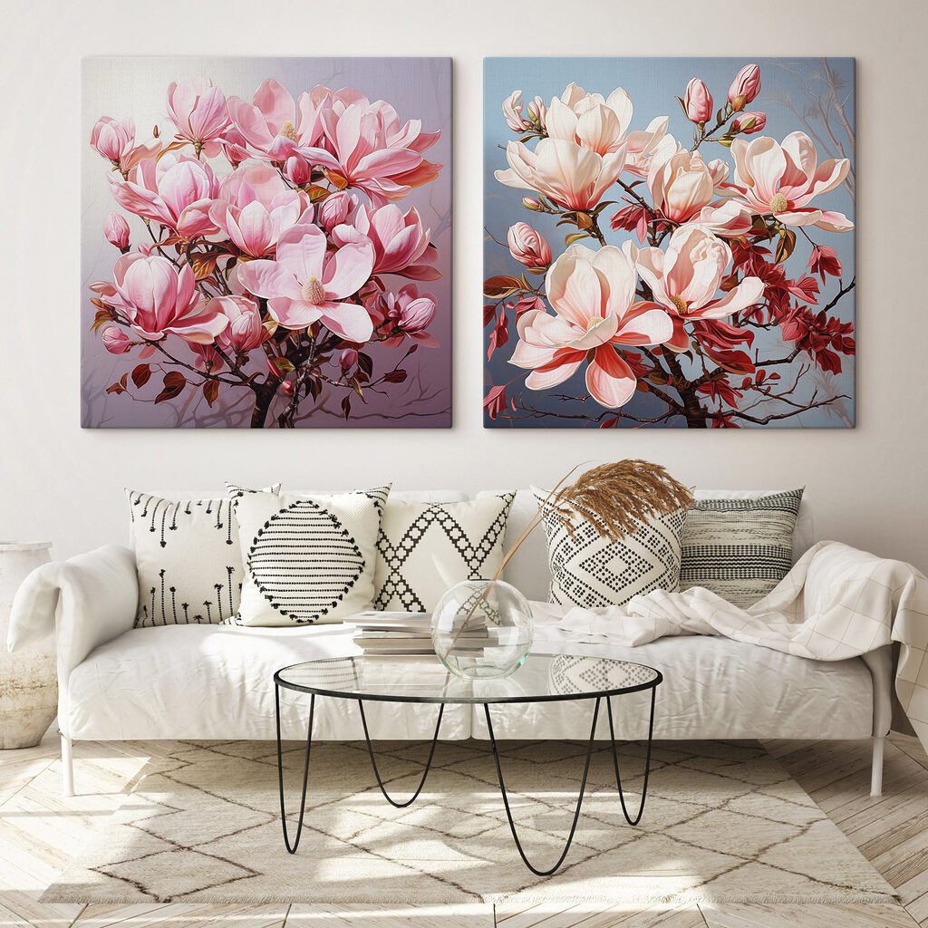 Flores em ramos castanho-avermelhados — interior 2