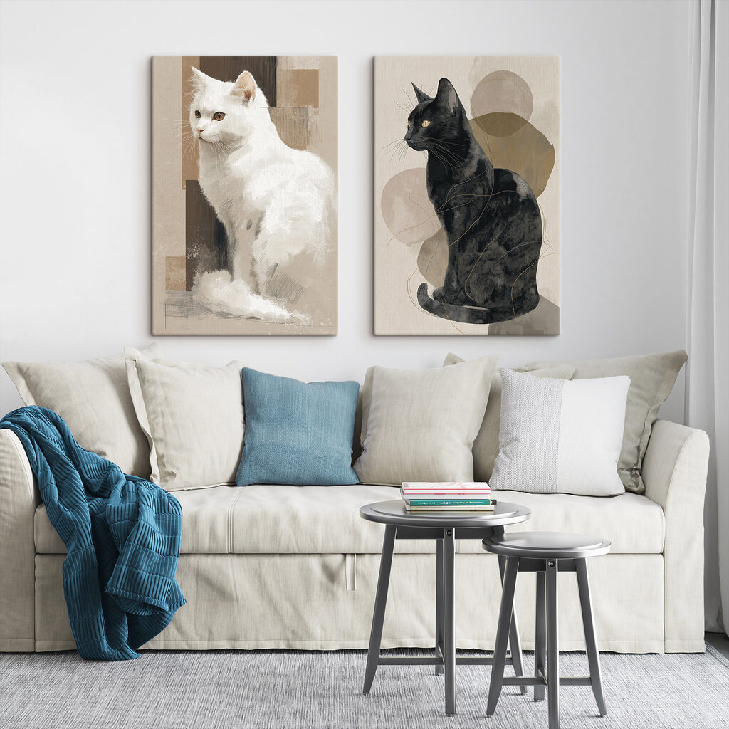 Gato branco e preto — interior 2