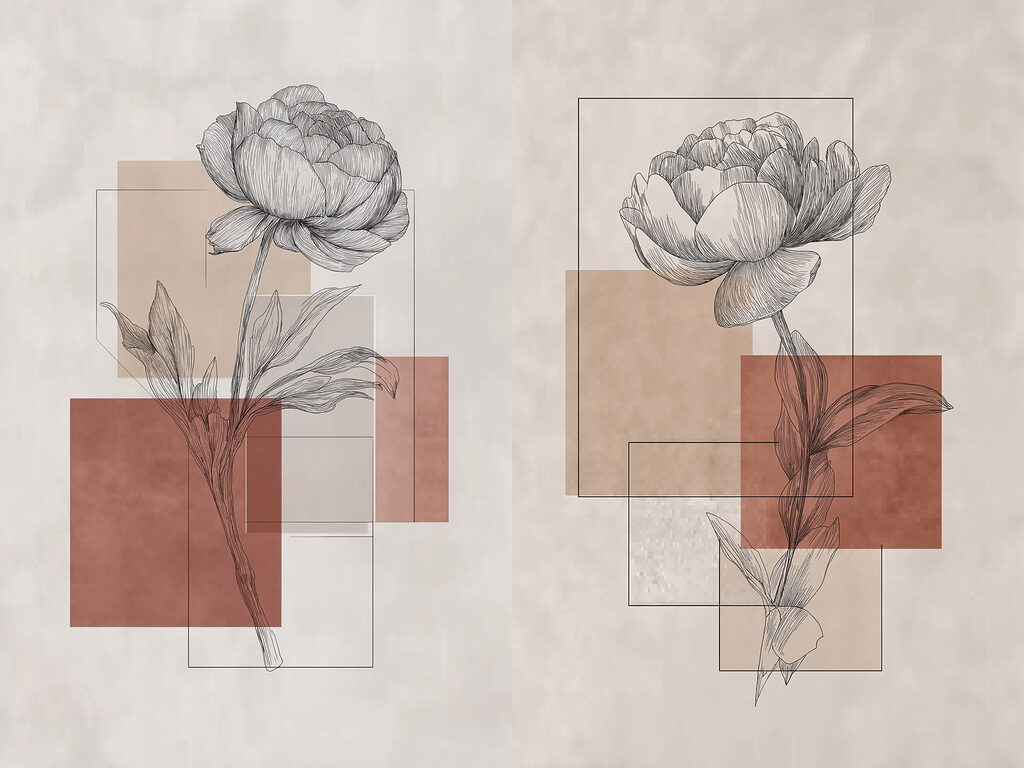 Desenhos florais suaves — design completo