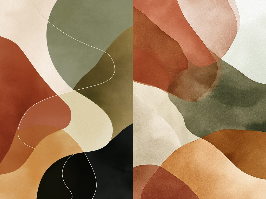 Linhas em tons terrosos — design completo