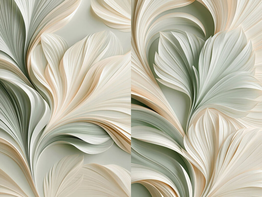 Folhas em pregas elegantes — design completo