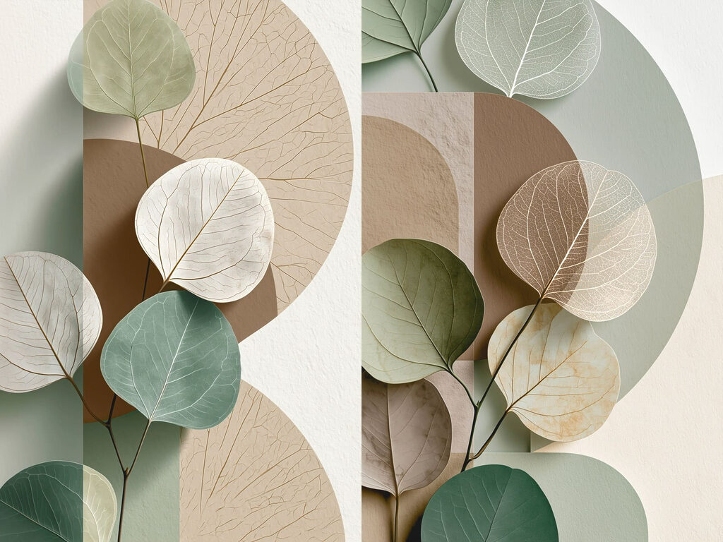 Folhas redondas sobre formas — design completo