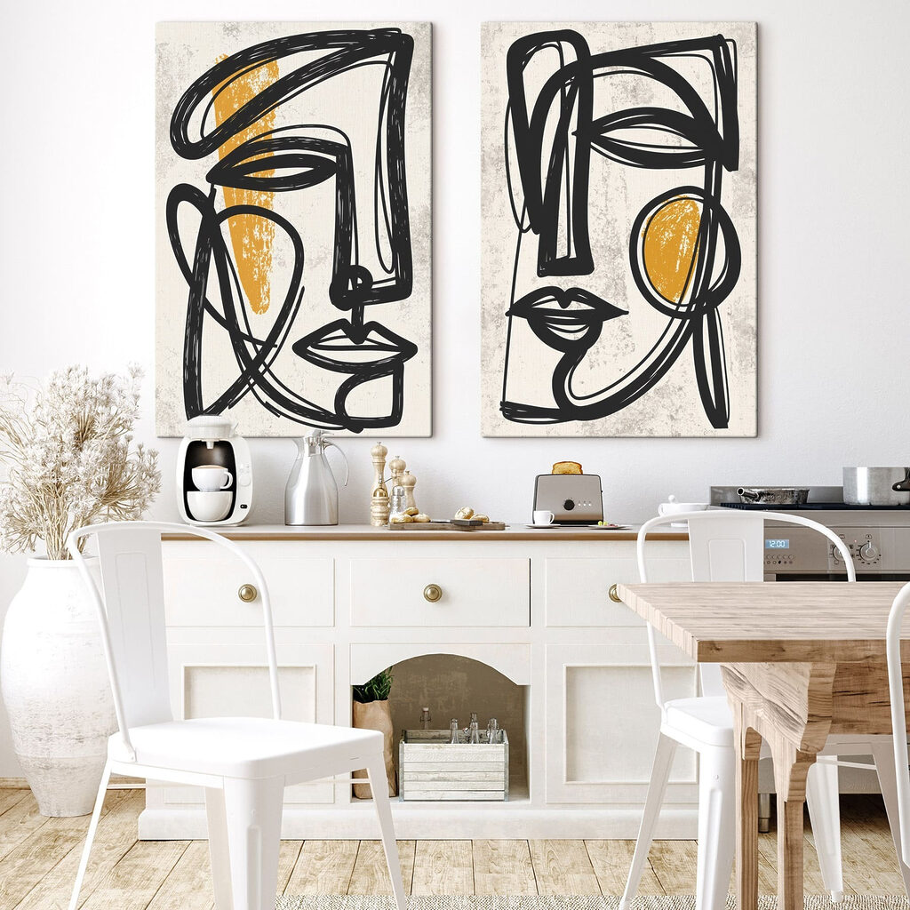 Rostos com acentos ocre — interior 2