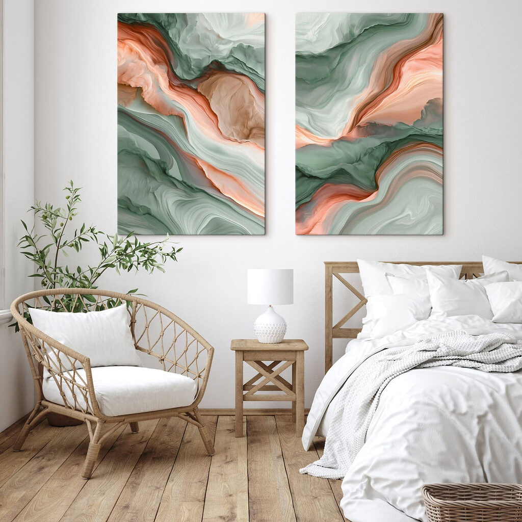 Ondas verdes e coral — interior 2