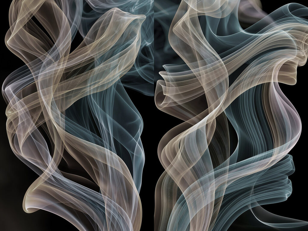 Fitas transparentes sobre preto — design completo