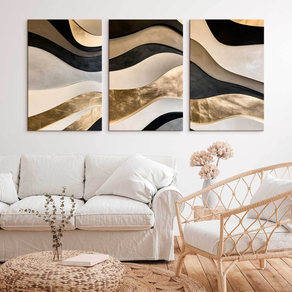 Brilho dourado sobre preto — interior 2