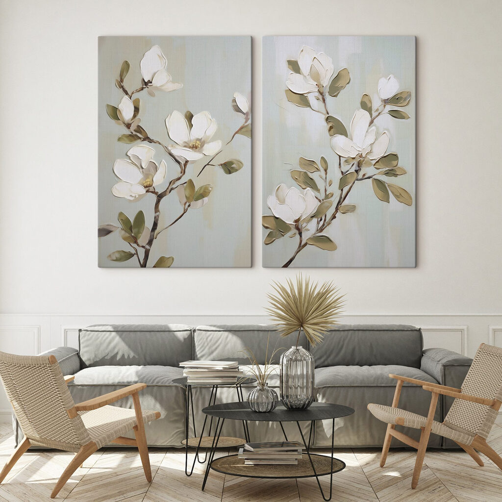 Flores brancas em ramos — interior 1