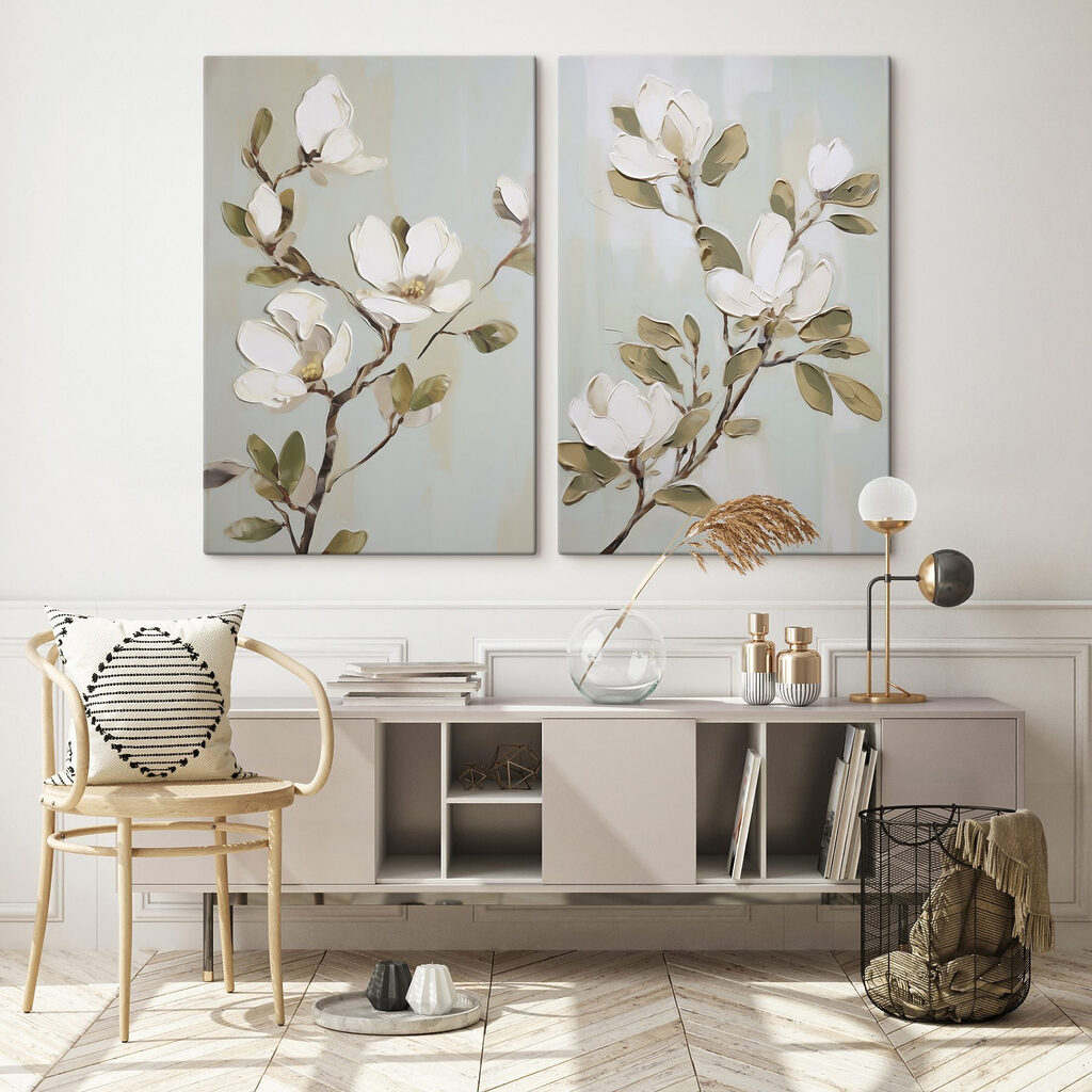 Flores brancas em ramos — interior 2