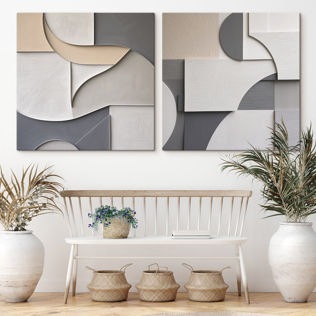 Formas cinzentas em curva — interior 1
