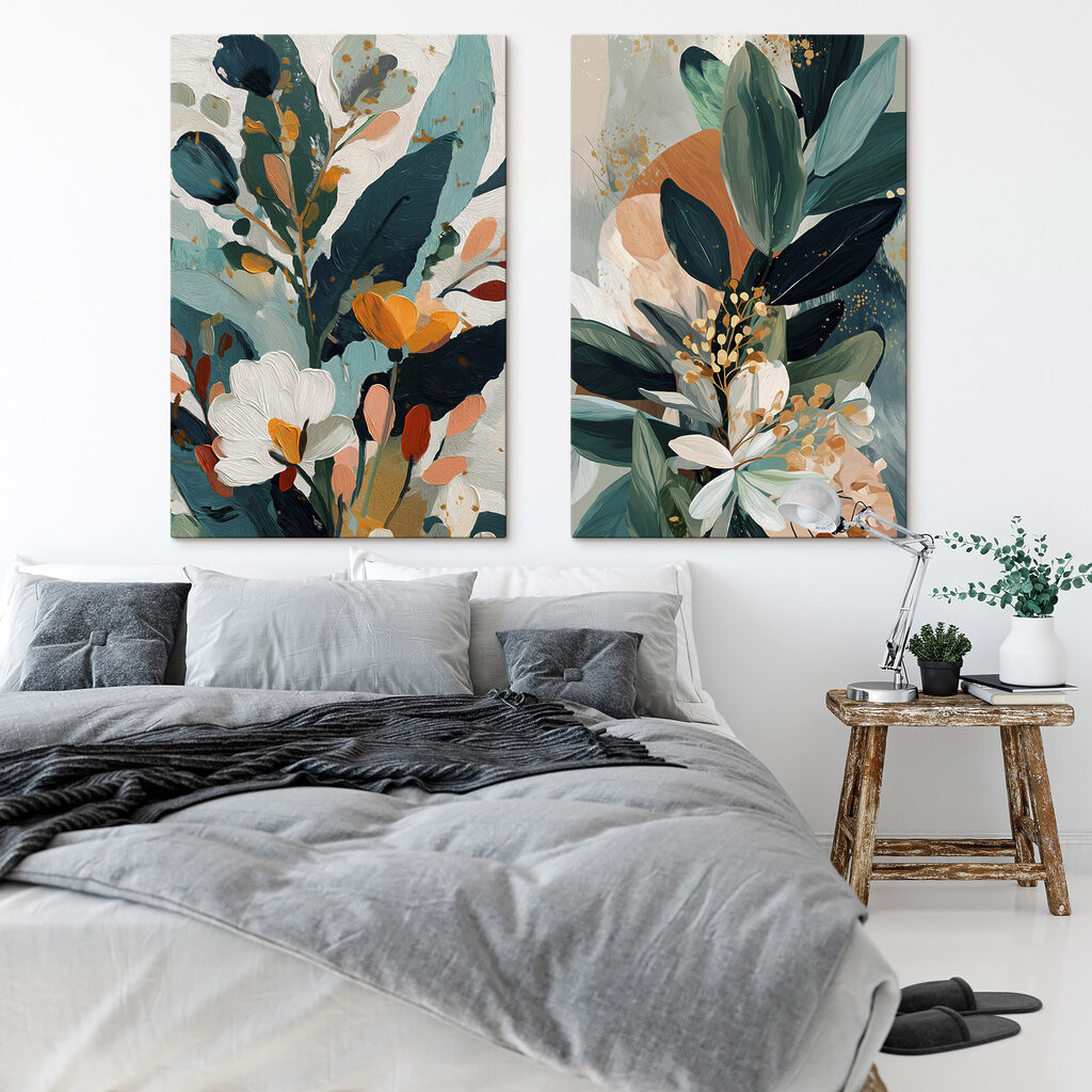 Flores em folhagem verde-escura — interior 1