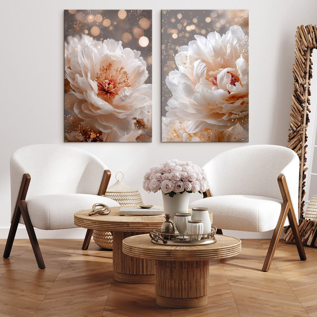 Flores brancas com luz — interior 3