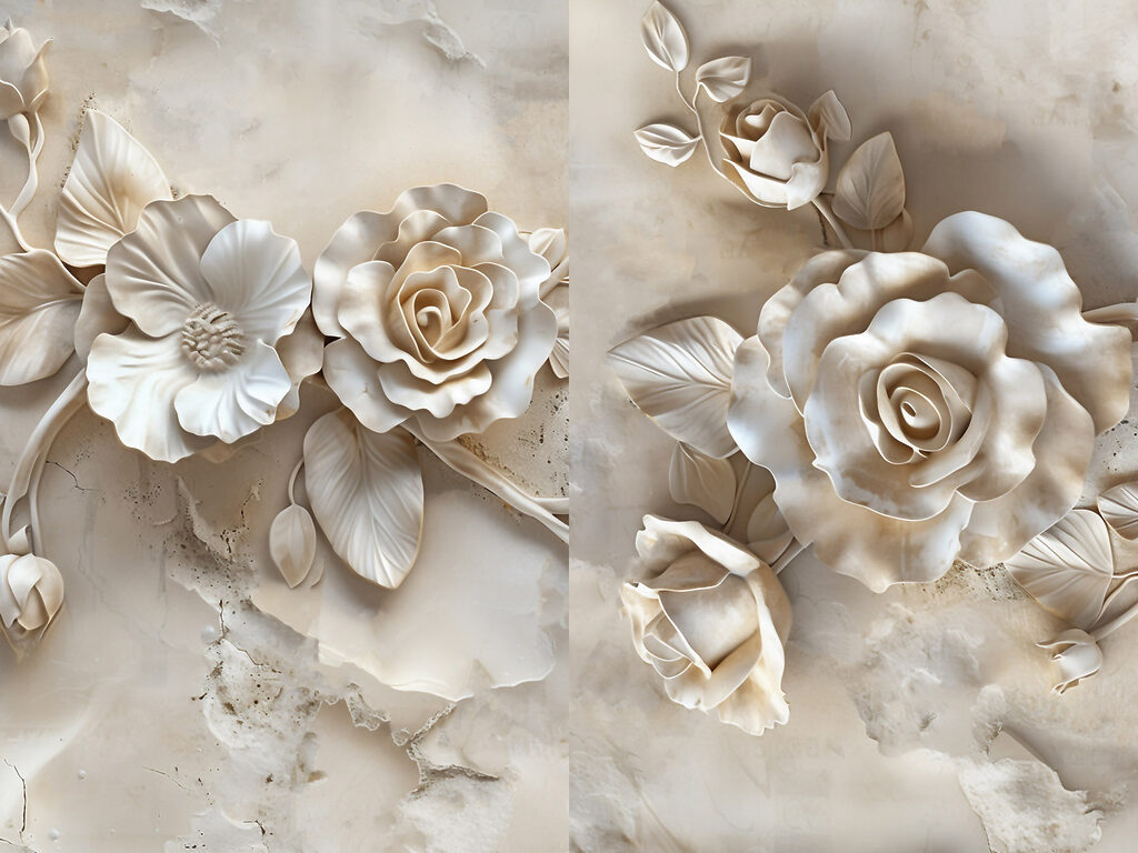 Flores sobre linhas partidas — design completo