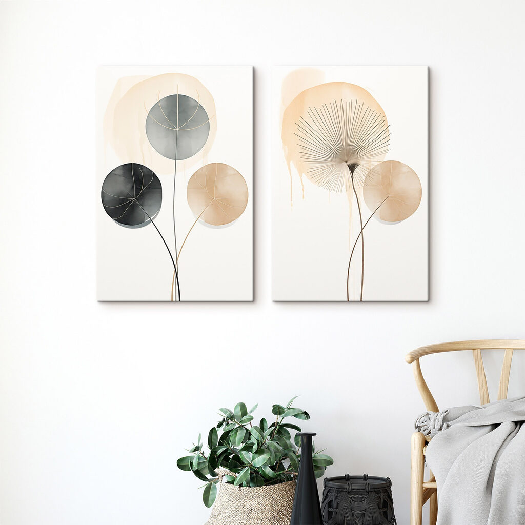 Folhas redondas e linhas — interior 1