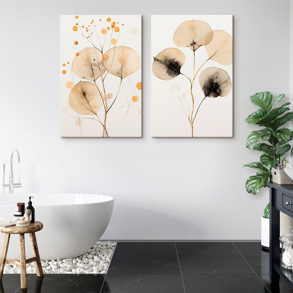 Folhas douradas em branco — interior 2