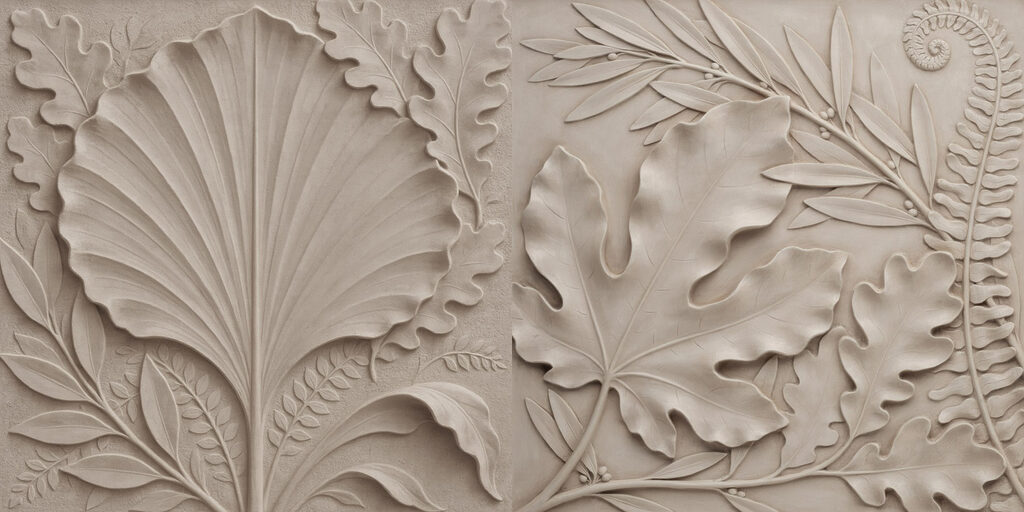Folhas de bordas encaracoladas — design completo