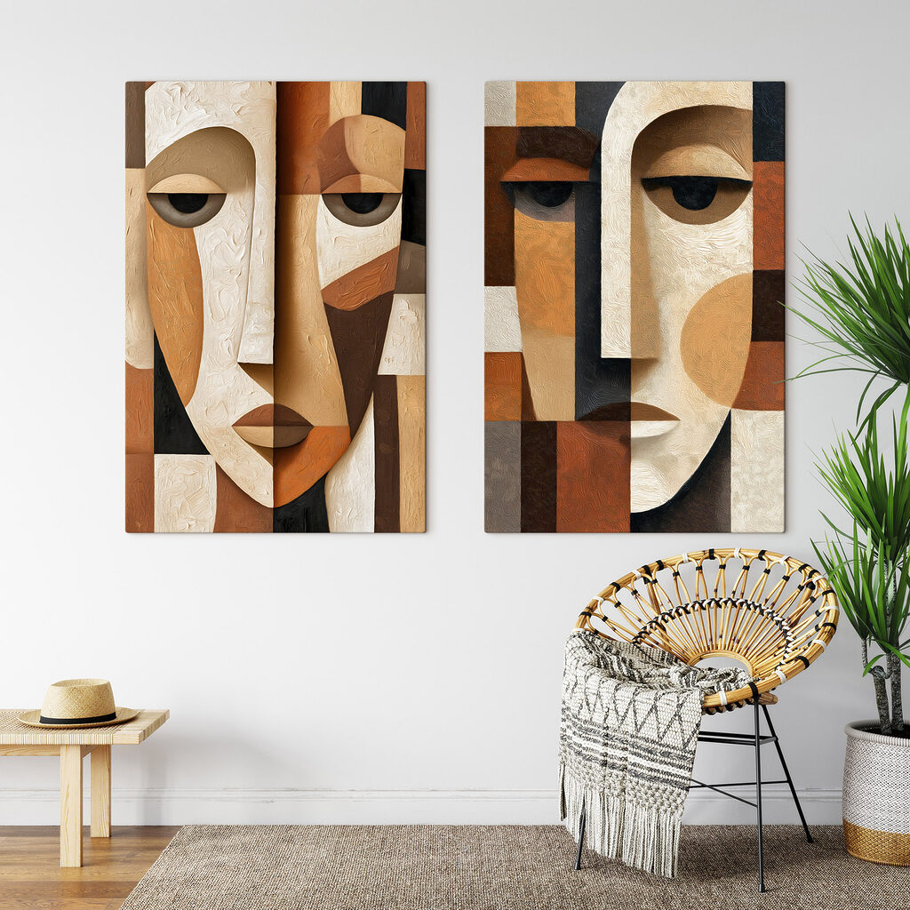 Rostos cubistas em relevo — interior 2