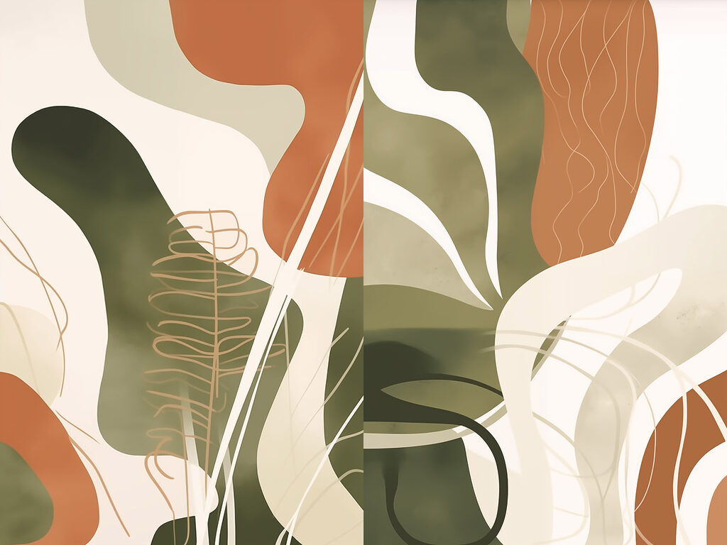 Folhas em formas onduladas — design completo