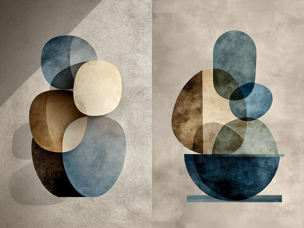 Formas redondas empilhadas — design completo