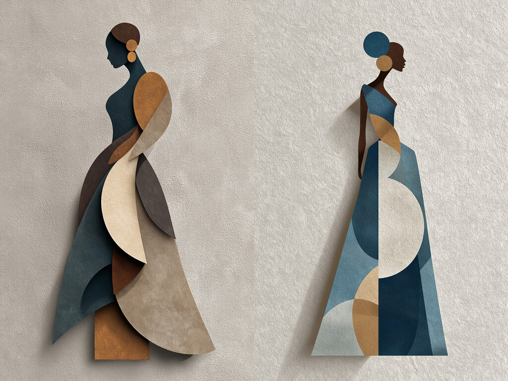 Duas silhuetas elegantes — design completo