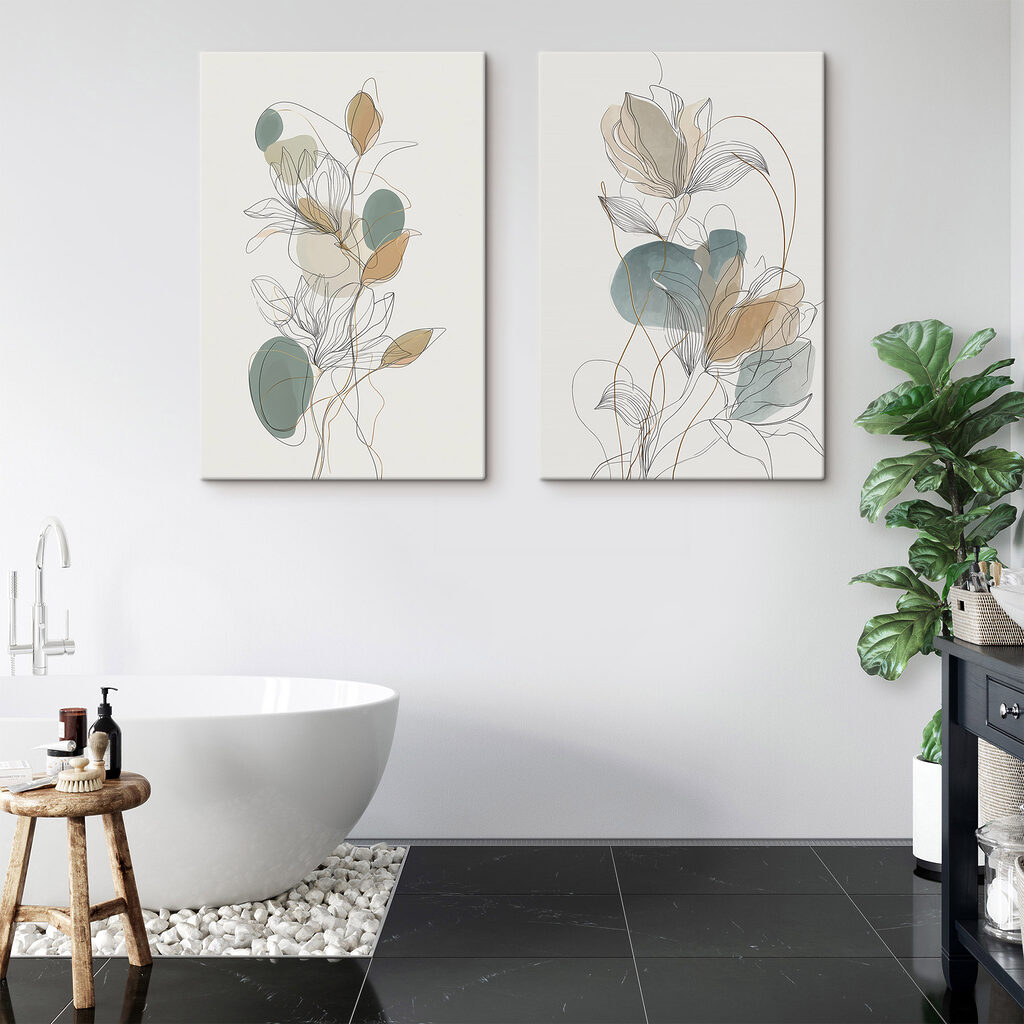 Flores em traço leve — interior 2