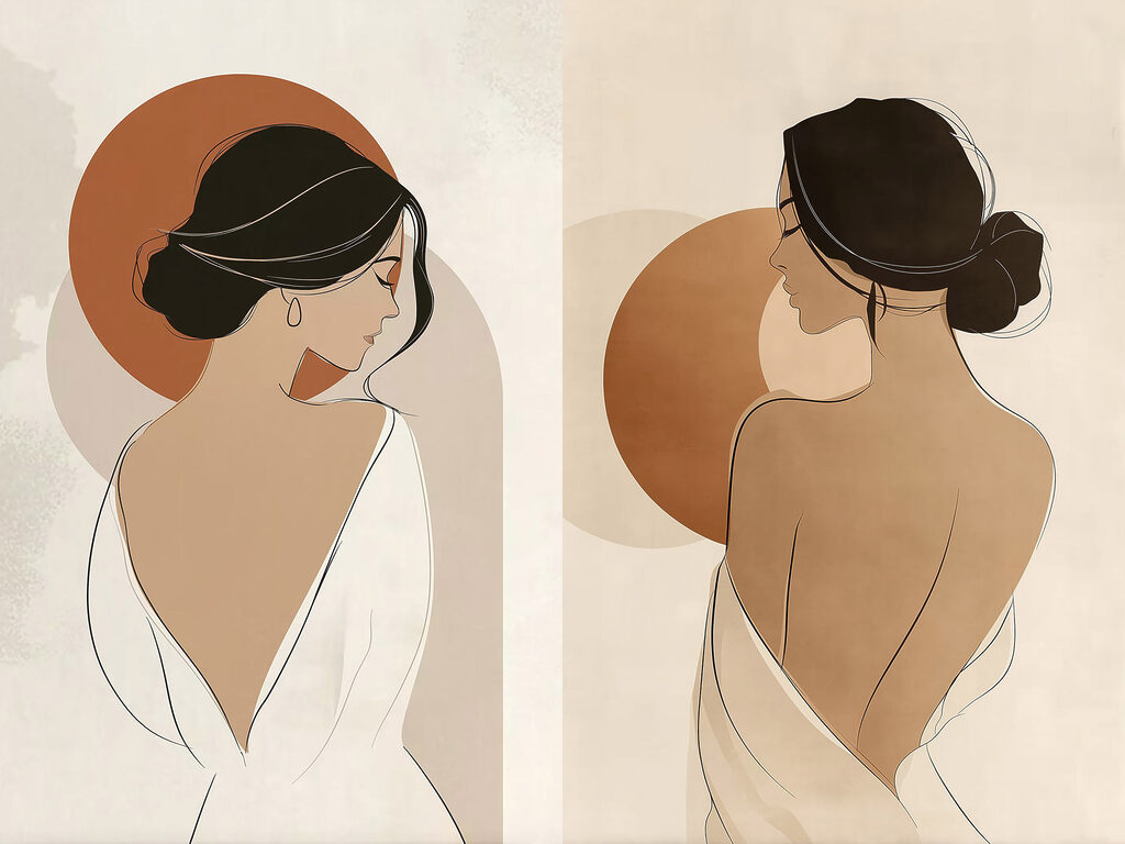 Mulheres de costas — design completo