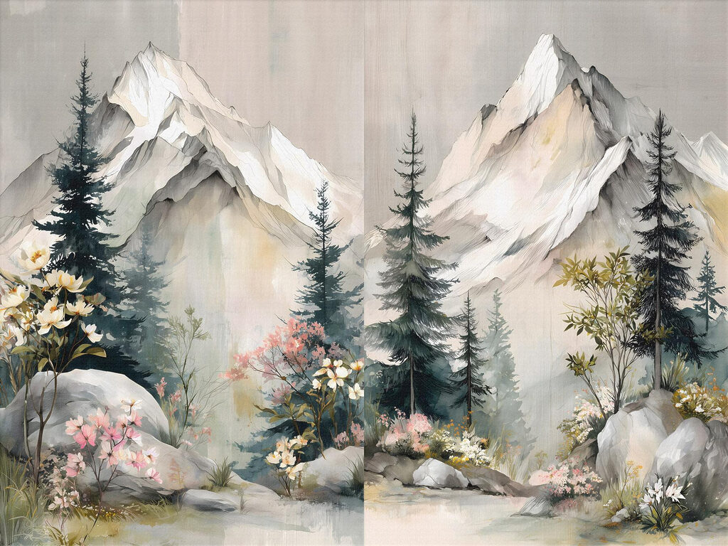 Flores junto à montanha — design completo