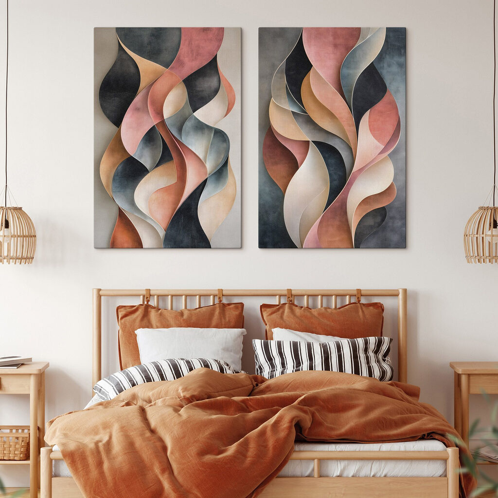 Fitas cor-de-rosa sobre cinzento — interior 2
