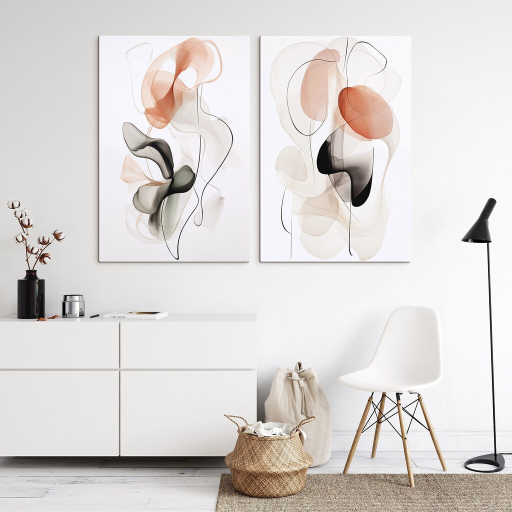 Formas flutuam entre linhas — interior 1