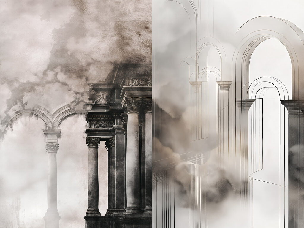 Arcos entre nuvens — design completo