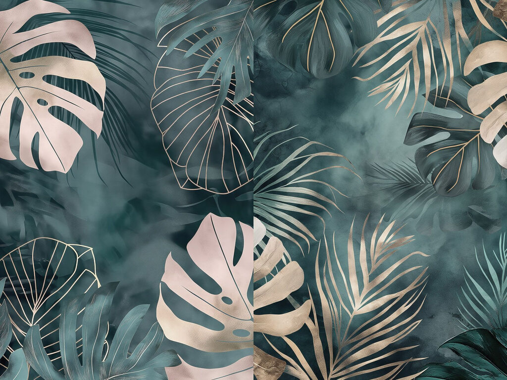 Contornos de folhas tropicais — design completo
