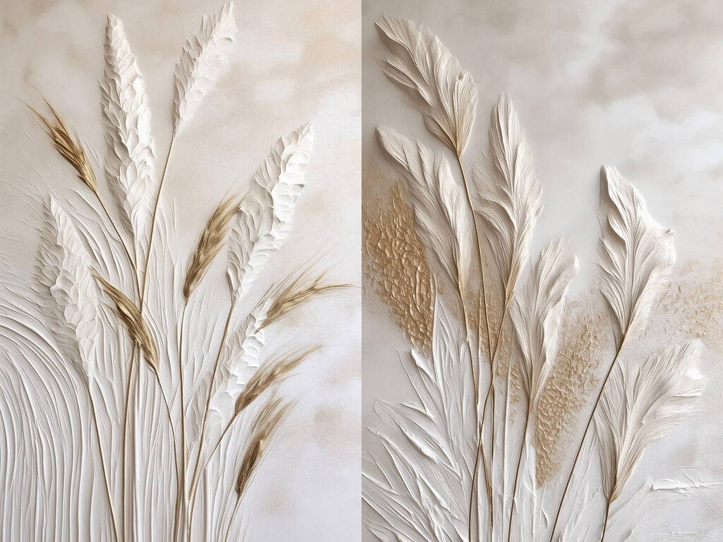 Gramíneas de bordas brancas — design completo